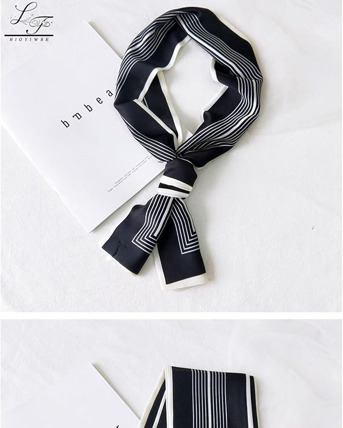 Hioyiwse Head Scarf Hair Neck Scarves For Women Purse Bag Scarfs For Handbags Silky Long Thin Satin Headscarf Fashion