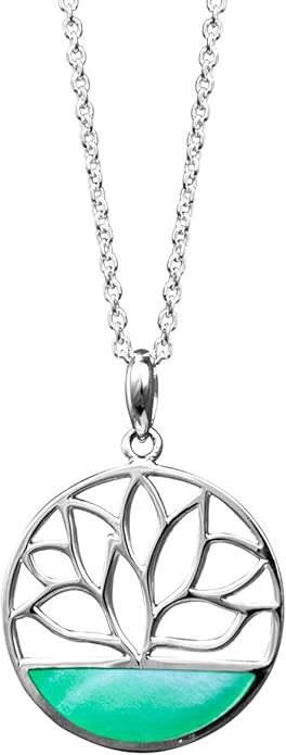 Boma Jewelry Sterling Silver Lotus Flower Necklace, 18 Inches
