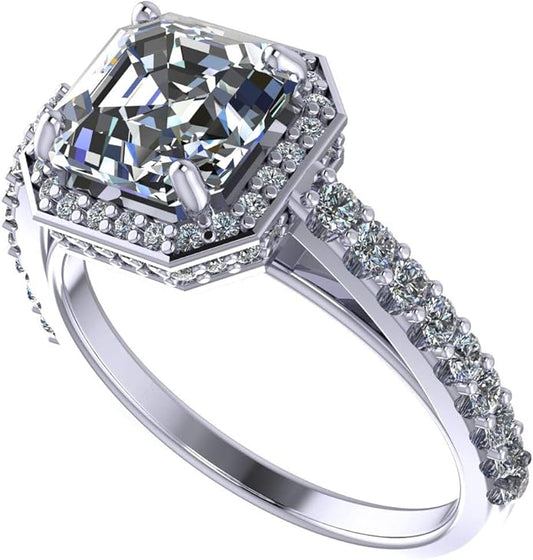 NANA Jewels Sterling Silver Engagement Rings for Women - Choose Simulated Morganite, Citrine, Aquamarine & More