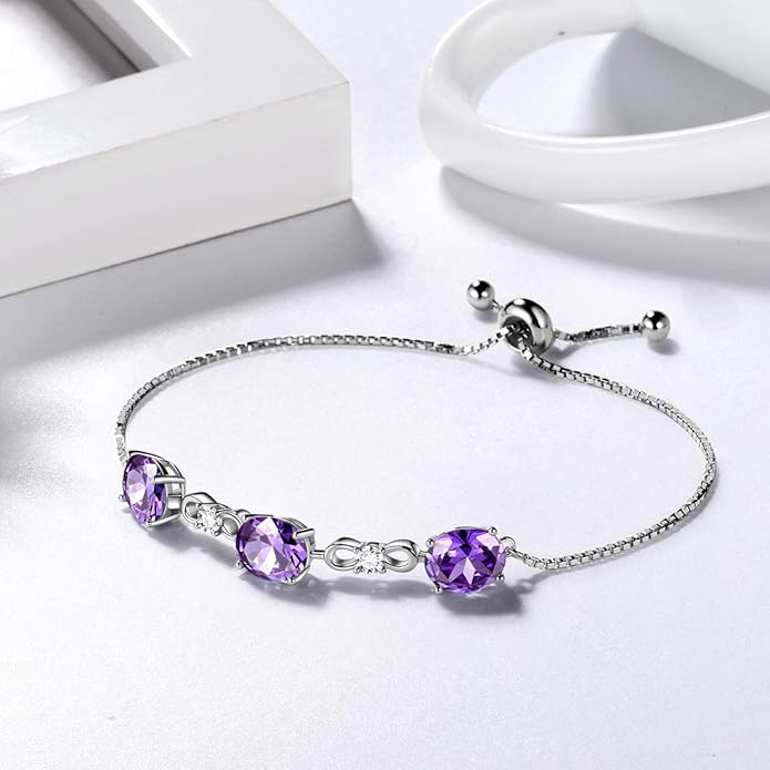 Aurora Tears 925 Sterling Silver 12 Birthstones Necklace/Earring/Ring/Bracelet Women Birthstone Pendant Crystal Fashion Birthday Jewelry Christmas Gift for Girls Women