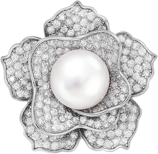 UNVAK Rhinestone Flower Brooch - Crystal Flower Pin for Women - Valentine's Day & Mother's Day Gift