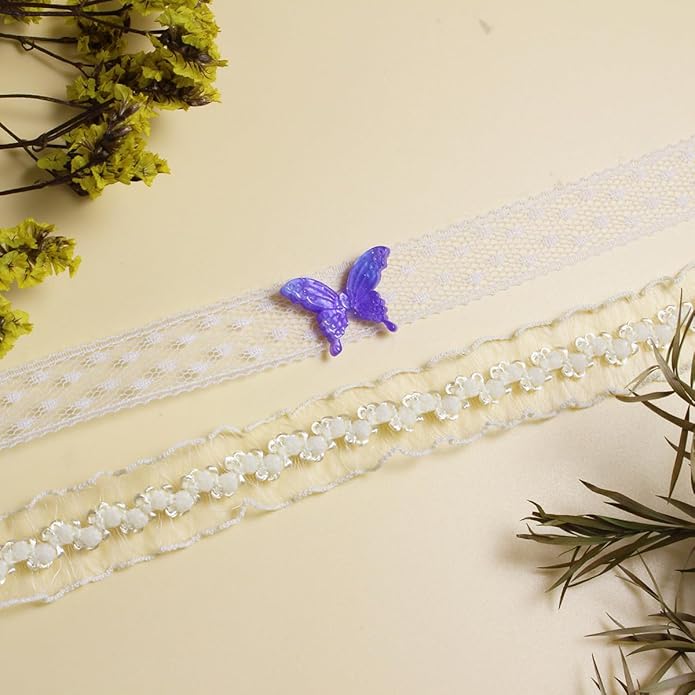 Nova&Aria Chokers Set For Women Heart Choker Necklaces Flower Pendant Velvet Cute Pink Turquoise Blue White Black Choker Necklace Christmas Colorful Lace Chokers