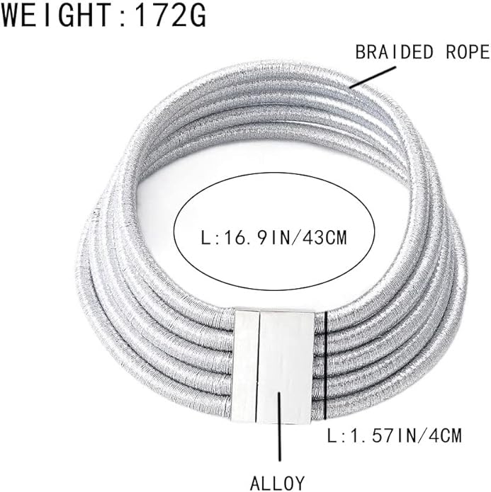 African Choker Necklace Gold Rope Weave Collar Layered Boho Tribal Chokers Multilayer Statement Party Jewelry Accessories for Women