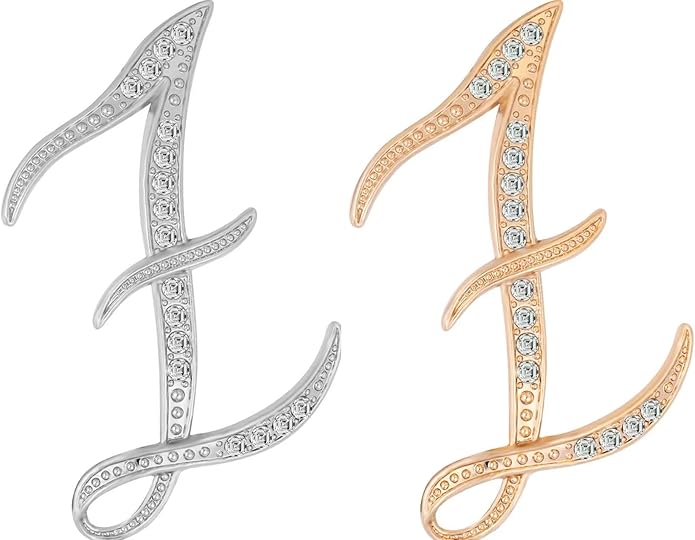 HAFILO 2 pieces initial letter brooch pin for women 26 letters fashion brooches collar pins for clothes Dress hat bulk
