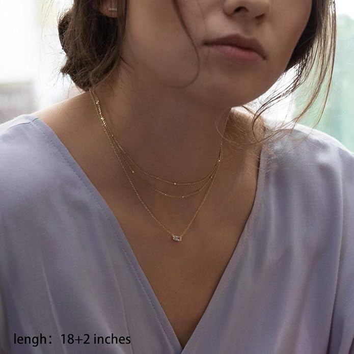 Turandoss Gold Layered Necklaces for Women - 14K Gold Plated Handmade Multilayer Bar Pearls Coin Disc Moon Butterfly Medallion Adjustable Dainty Layered Choker Necklaces for Women Jewelry