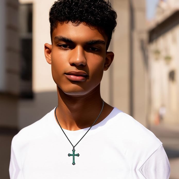 Cross Necklace for Men 925 Sterling Silver Celtic Cross Pendant Christian Jewelry Religious Christmas Gifts for Women