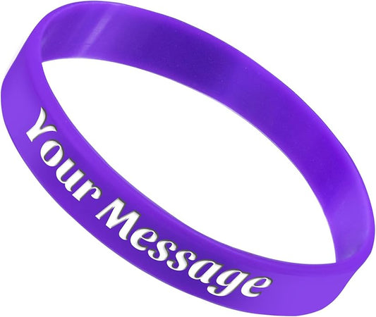 50Pcs Custom Silicone Wristbands Personalized Debossed Rubber Bracelets for Motivation, Party favors, Events, Birthdays, Awareness