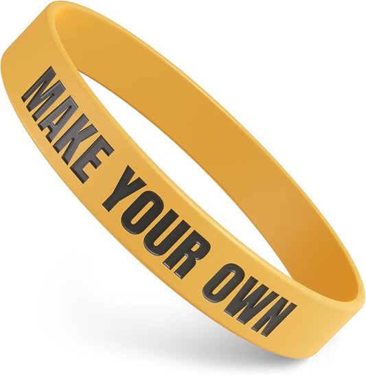 Custom Wristbands For Events, Fundraisers & Promotions | Add Text, Icons, & Logos | Bulk Rubber Bracelets | Classic 1/2” | 100% Silicone