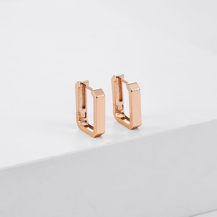 Gacimy Gold Huggie Hoop Earrings for Women 14k Gold Plated, Small Hoop Earrings for Women, 1/2 Inch Yellow Color Earrings for Women