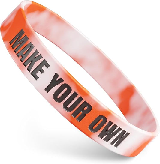 Custom Wristbands For Events, Fundraisers & Promotions | Add Text, Icons, & Logos | Bulk Rubber Bracelets | Classic 1/2” | 100% Silicone