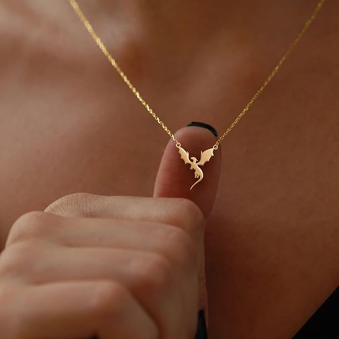 Gold Necklace for Women-14K Gold Plated Bow,Dragon,Shell, Palm Tree, Seahorse, Conch Shell,Sardines, Cowboy Boot,Bat,Bunny Pendant Beachy Jewelry for Women Gifts