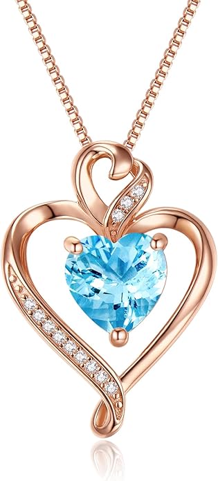 Heart Necklaces for Women 925 Sterling Silver Pendant Necklace Rose Gold Plated White Gold/14K Gold Plated Love Necklace for Her Girlfriend Wife Valentines Day Birthday Women Jewelry 18"+2"