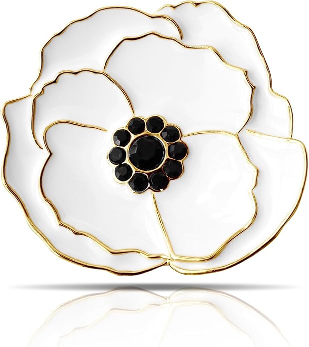 Poppy Flower Brooch - Memorial Day Veterans Day Armistice Day Pins - Remembrance Jewelry Gift Flower Pin for Women Mom Stepmother Grandma
