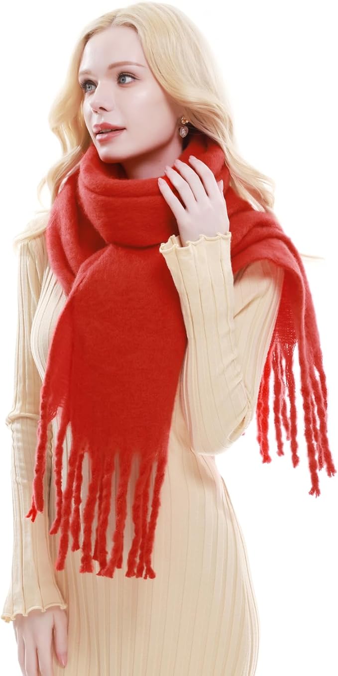 RIIQIICHY Chunky Scarf for Women Winter Warm Thick Scarves Oversized Blanket Scarf
