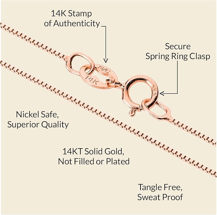 Everyday Elegance Solid 14K Gold Cubic Zirconia Solitaire Pendant Necklace for Women Heart, Princess, Round, Oval, Emerald, Pear & Cushion Cut 1 or 2 CTW | .60mm Thick 16" 18" Length Box Link Chain