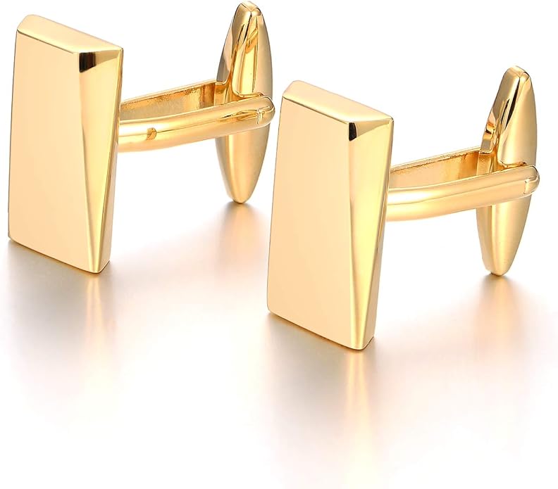 Merit Ocean Cufflinks for Men, Stainless Steel Cuff Links Mens for Wedding Business Gifts, Silver, Black, Gold
