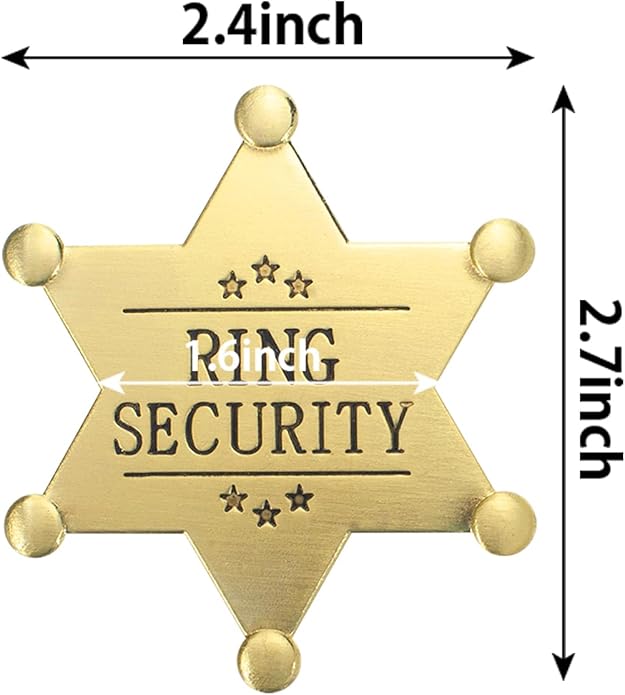 ERDOGLY Metal Ring Security Badge, Ring Bearer Gifts Metal Brooch, Ring Security Wedding Accessories Keepsake for Party, Rehearsal, Boys, Youngs, Security Badges for Wedding Souvenirs