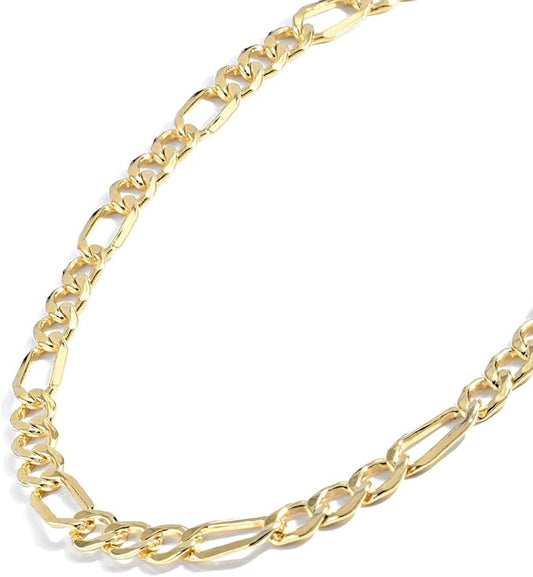 Jewelry Atelier Gold Chain Necklace Collection - 14K Solid Yellow Gold Filled Figaro Chain Necklaces for Women and Men with Different Sizes (2.8mm, 3.7mm, 4.7mm, 5.6mm)