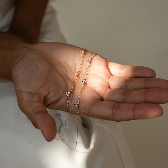 Dainty Necklaces for Women Cute Station Choker Necklace Cubic Zirconia Simulated Diamond Necklace Simple Layering CZ Necklace Trendy Jewelry Gifts