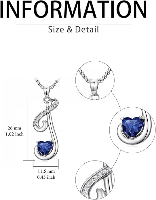 Christmas Gifts for Women Alphabet A to Z Initial Birthstone Pendant Necklaces for Women - 18k White Gold Plated Personalized Name Jewelry Valentine Mothers Day Birthday Gifts for Women Her Girlfriend