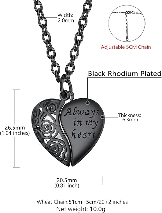 Supcare Locket Necklace That Holds Pictures-Engraved Photo Pendant Custom Jewellery Gifts for Men Women (with Jewellery Gift Box)