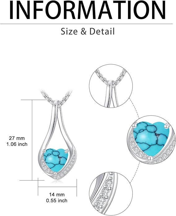 Birthstone Necklaces for Women,18k Yellow/White Gold Plated Forever Love Heart Infinity Pendant Necklace Anniversary Jewelry Christmas Birthday Gifts for Women Her Wife Girlfriend