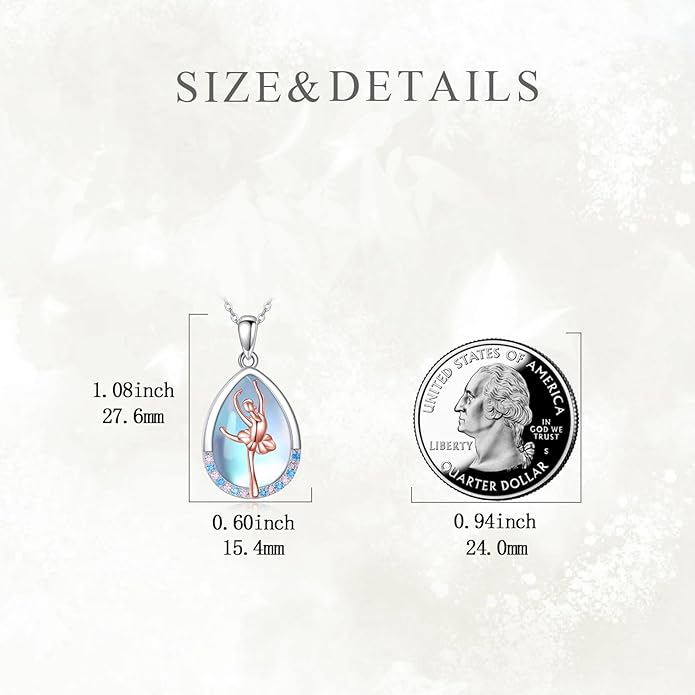 POPLYKE Sports Gifts for Girls Sterling Silver Gymnastics/Ballerina/Piano/Reading Heart-Shaped Pendant Necklace for Women