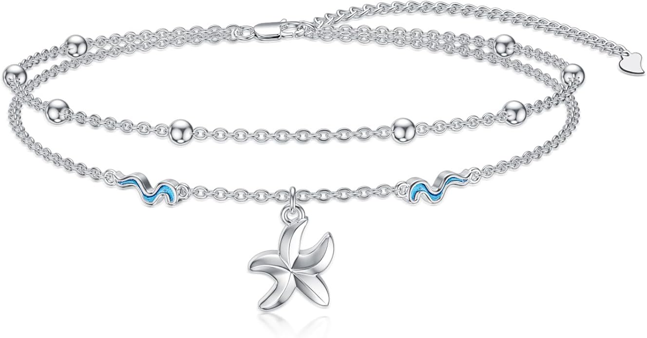 Dorunmo Anklet Bracelets For Women 925 Sterling Silver Birthstone/Infinity/Butterfly/Evil Eye/Turtle/Pineapple/Starfish/Heart Anklets Bracelets Jewelry Gifts for Women