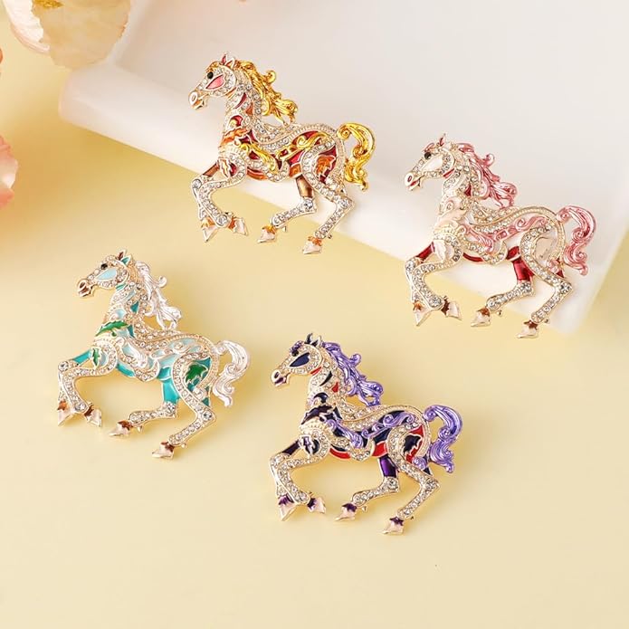 2026 New Year Of Horse Pin Brooch, Good Luck Chinese Zodiacs Horse Pins For Fashion Accessories Animal Lucky Charm Statue Feng Shui Gifts Jewelry For Women Men