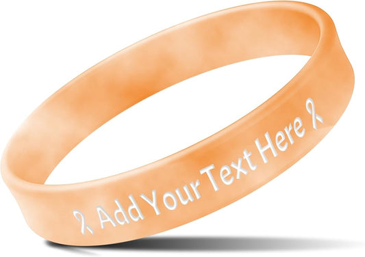 Custom Rubber Bracelets with Text Logo Clipart Customizable Bracelet Personalized 1/2 Inch Silicone Wristbands for Awareness, Events, Support, Promotions