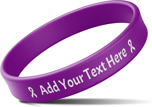 Custom Rubber Bracelets with Text Logo Clipart Customizable Bracelet Personalized 1/2 Inch Silicone Wristbands for Awareness, Events, Support, Promotions
