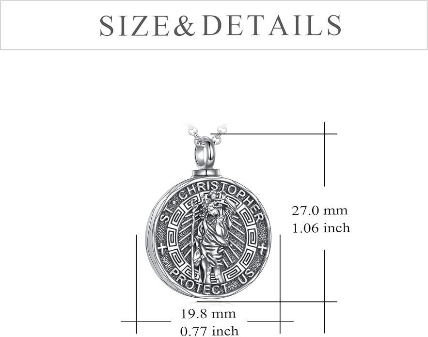 YFN Patron Saint Necklace Sterling Silver Amulet Medal Pendant Religious Protector Jewelry Gifts for Women Men