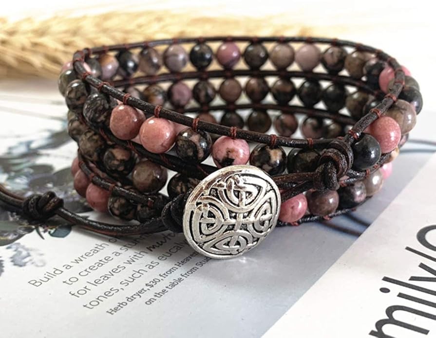 ZOSOJONA Boho Wrap Bead Bracelet for Women - Handmade Adjustable Natural Stone Beaded Bracelets Rope Yoga Healing Bracelet Bangle Hippie Jewelry