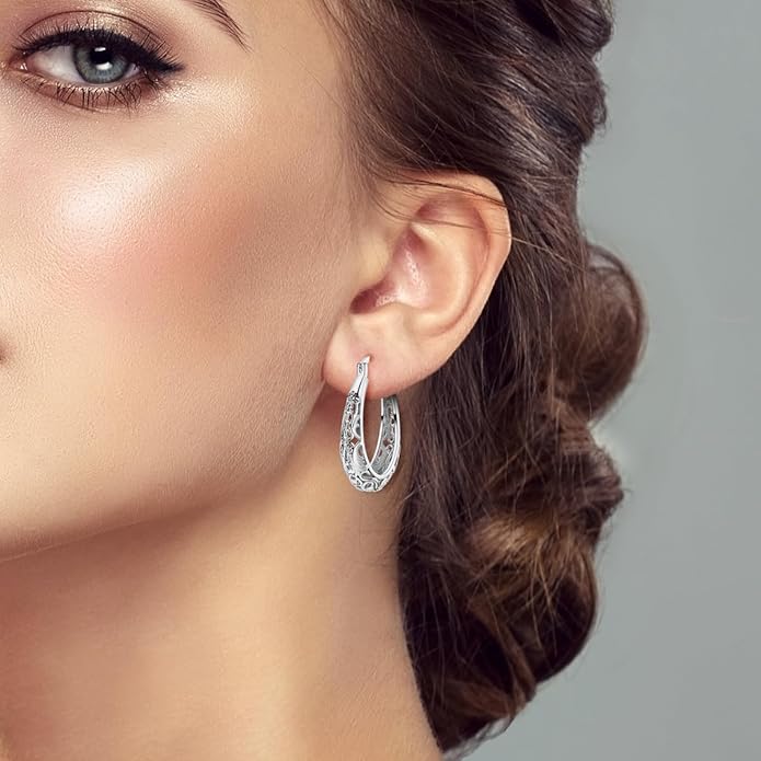 NARMO 925 Sterling Silver Hoop Earrings for Women Hypoallergenic Lightweight Simple Huggie Hoop Earrings Twisted Hoop Earrings Colorful Cubic Zirconia Hoop Earrings Rainbow Hoop Earrings
