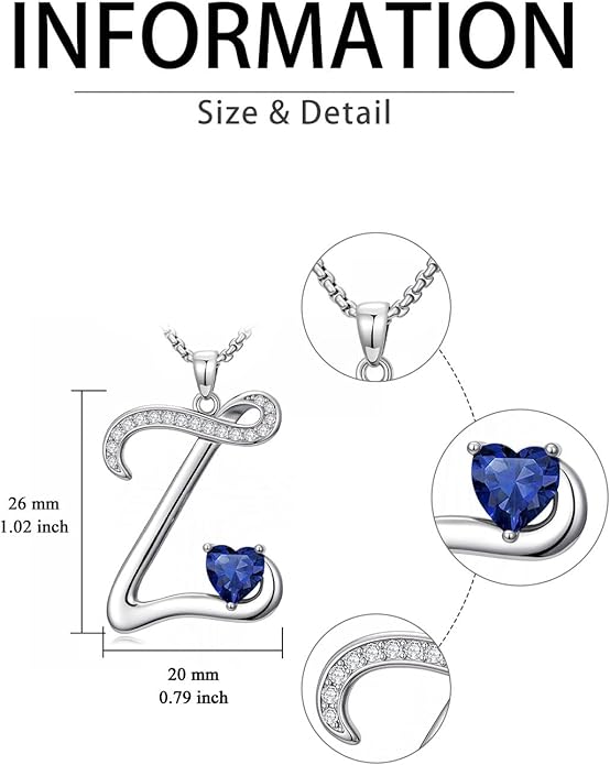 Christmas Gifts for Women Alphabet A to Z Initial Birthstone Pendant Necklaces for Women - 18k White Gold Plated Personalized Name Jewelry Valentine Mothers Day Birthday Gifts for Women Her Girlfriend
