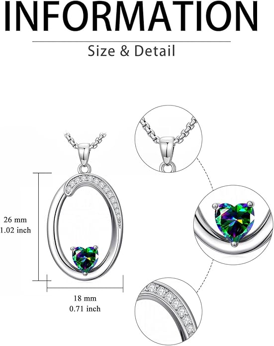 Christmas Gifts for Women Alphabet A to Z Initial Birthstone Pendant Necklaces for Women - 18k White Gold Plated Personalized Name Jewelry Valentine Mothers Day Birthday Gifts for Women Her Girlfriend