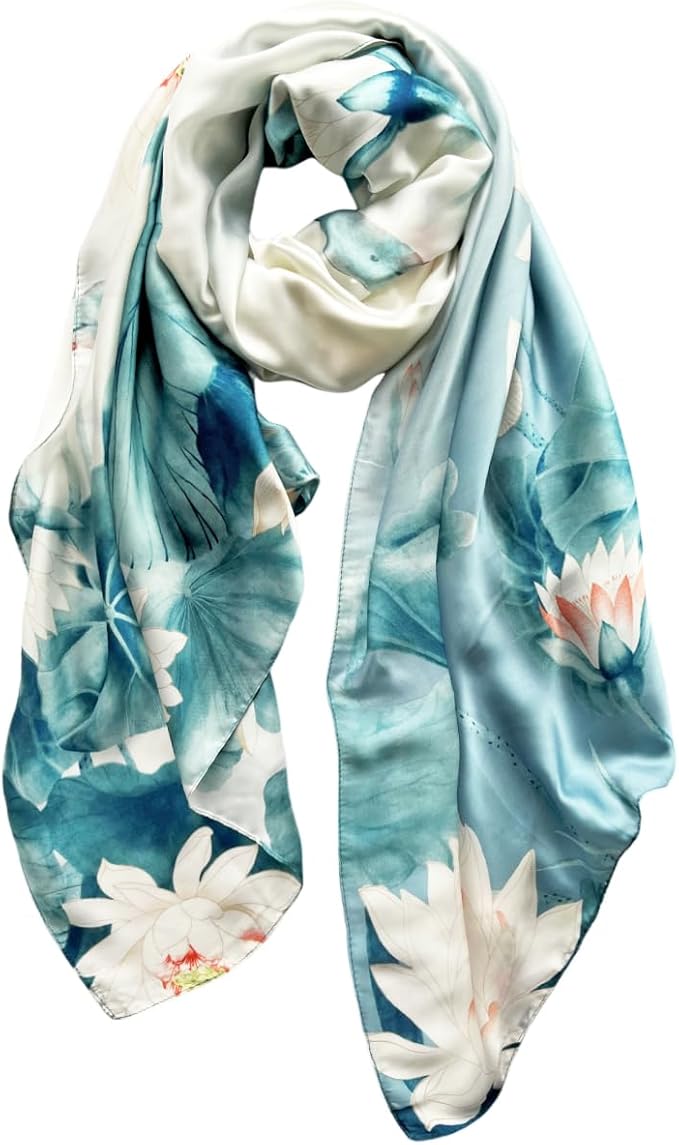 Long Silk Like Scarf Lightweight Satin Scarves Large Sunscreen Shawl Wrap for Women