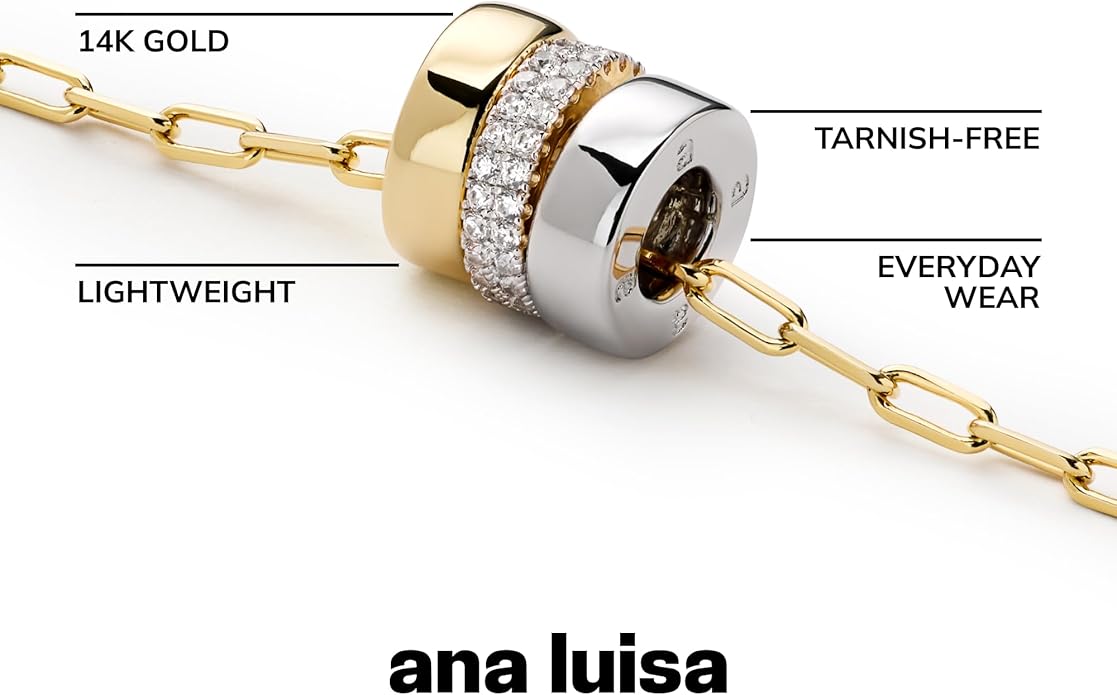 Ana Luisa Pendant Necklaces for Women - 14K Gold Plated and Silver Rhodium Necklace - Pearl, Heart, Circle, Moonstone, Gemstone, Knot Charm Styles - Hypoallergenic, Dainty, Trendy Layering Necklaces