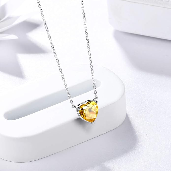 Aurora Tears 925 Sterling Silver 12 Birthstone Hearts Jewelry Women Crystal Wedding/Engagement/Bridal Heart Necklace/Earring/Ring/Bracelet Sets Jewellery