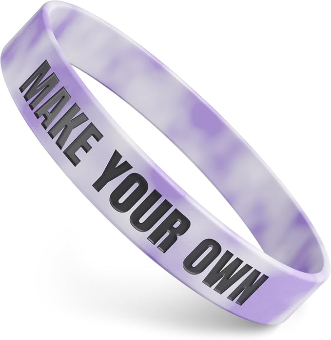 Custom Wristbands For Events, Fundraisers & Promotions | Add Text, Icons, & Logos | Bulk Rubber Bracelets | Classic 1/2” | 100% Silicone