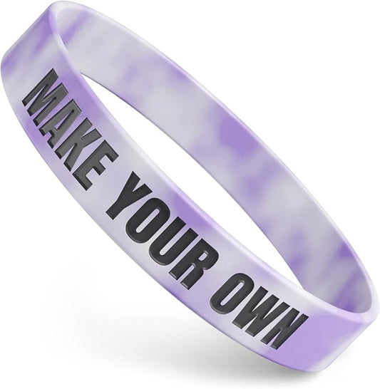 Custom Wristbands For Events, Fundraisers & Promotions | Add Text, Icons, & Logos | Bulk Rubber Bracelets | Classic 1/2” | 100% Silicone
