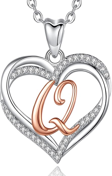 INFUSEU Unique Initial Necklaces for Women Girls Small Heart Letter Jewelry, Meaningful Personalized Gifts
