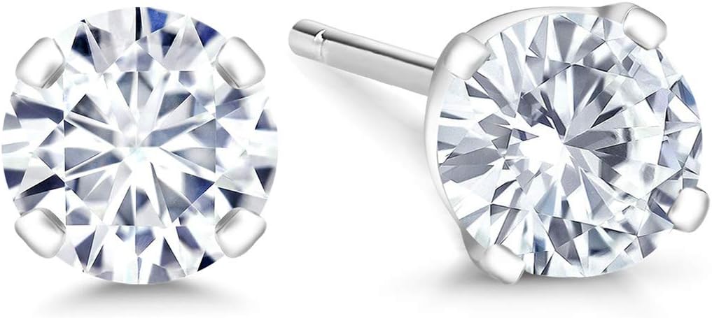 Gem Stone King 0.20 to 6 Cttw 14K Gold Lab Grown Diamond Stud Earrings | Gold Earrings For Women Men | E-F Color | VS1-VS2 Clarity