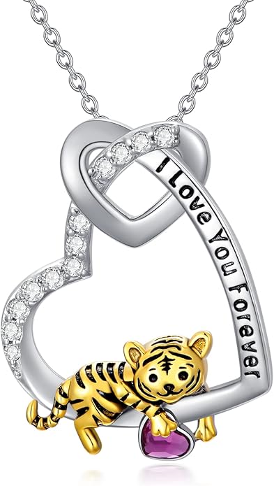 AOBOCO I Love You Forever Elephant/Koala/Sloth Cute Animal Heart Pendant Necklace with Austrian Crystal, Valentines Anniversary Birthday Jewelry Gift for Women