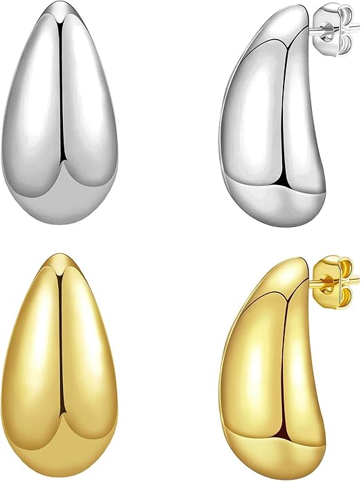 14K Gold Plated Hoop Earrings for Women Triple Huggie Illusion Stud Earring | Double Huggie Hoop Earrings for One Hole | Claw Ear Cuff Earring Jewelry Gift for Women