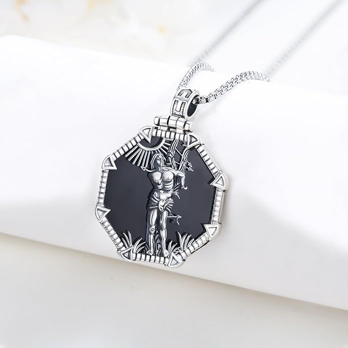 Taioiat Saint Necklace 925 Sterling Silver St Necklace Amulet Pendant Jewelry Religious Gift for Men Women