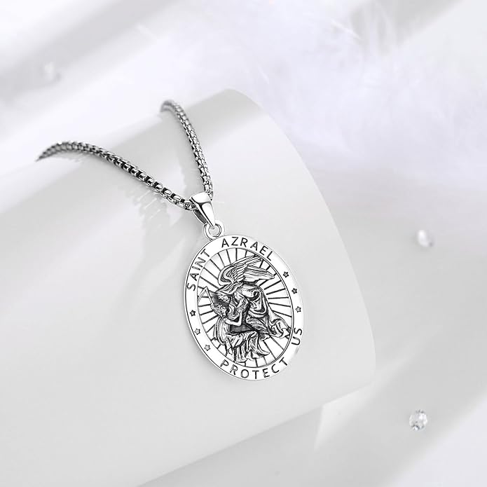 EUDORA 925 Sterling Silver St Christopher/St Benedict/St Michael/Virgin Mary/San Judas Tadeo/Good Shepherd Cross/Archangel Necklace Medal Pendant Protection Religious Amulet Jewelry For Men Women