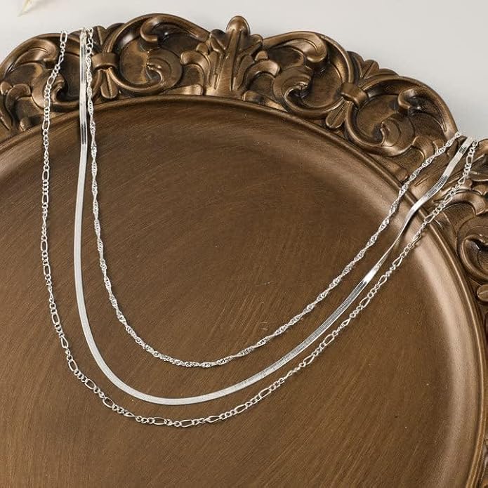 14K Gold Plated Layering Necklaces For Women Gold Necklace Set, Cuban Link, Snake Chain, Paperclip Layered Chains, Twisted Rope and Twisted Chain, Trendy Layering Necklace