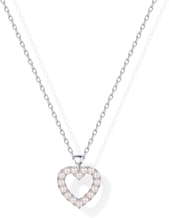 PAVOI 14K Gold Plated Cubic Zirconia Heart Necklace | Cute Dainty Love Pendant Necklaces for Women