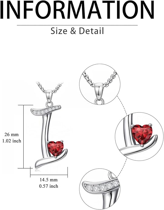 Christmas Gifts for Women Alphabet A to Z Initial Birthstone Pendant Necklaces for Women - 18k White Gold Plated Personalized Name Jewelry Valentine Mothers Day Birthday Gifts for Women Her Girlfriend